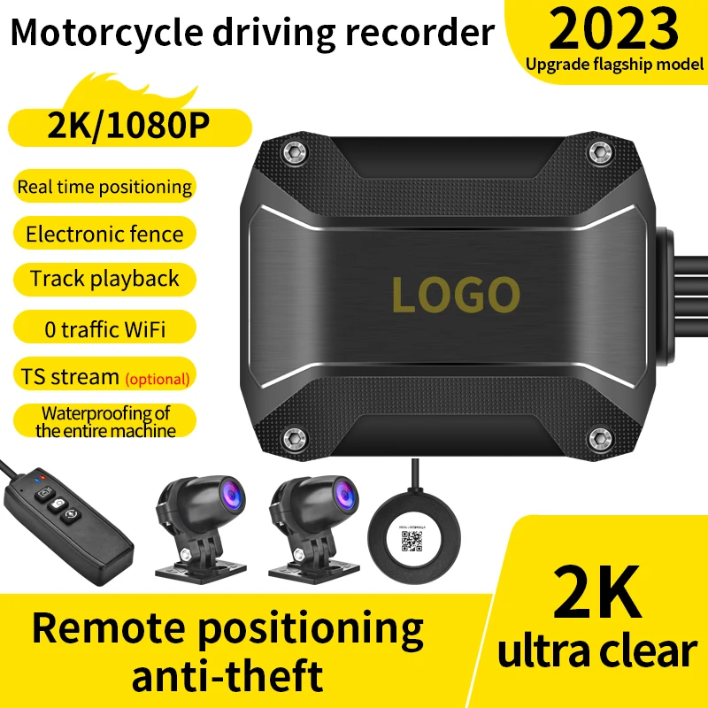 

2023 NEWEST Waterproof WiFi GPS Motorcycle DVR Dash Cam 1080P+1080P Full HD Front Rear View With 24H Parking Logger Recorder Box