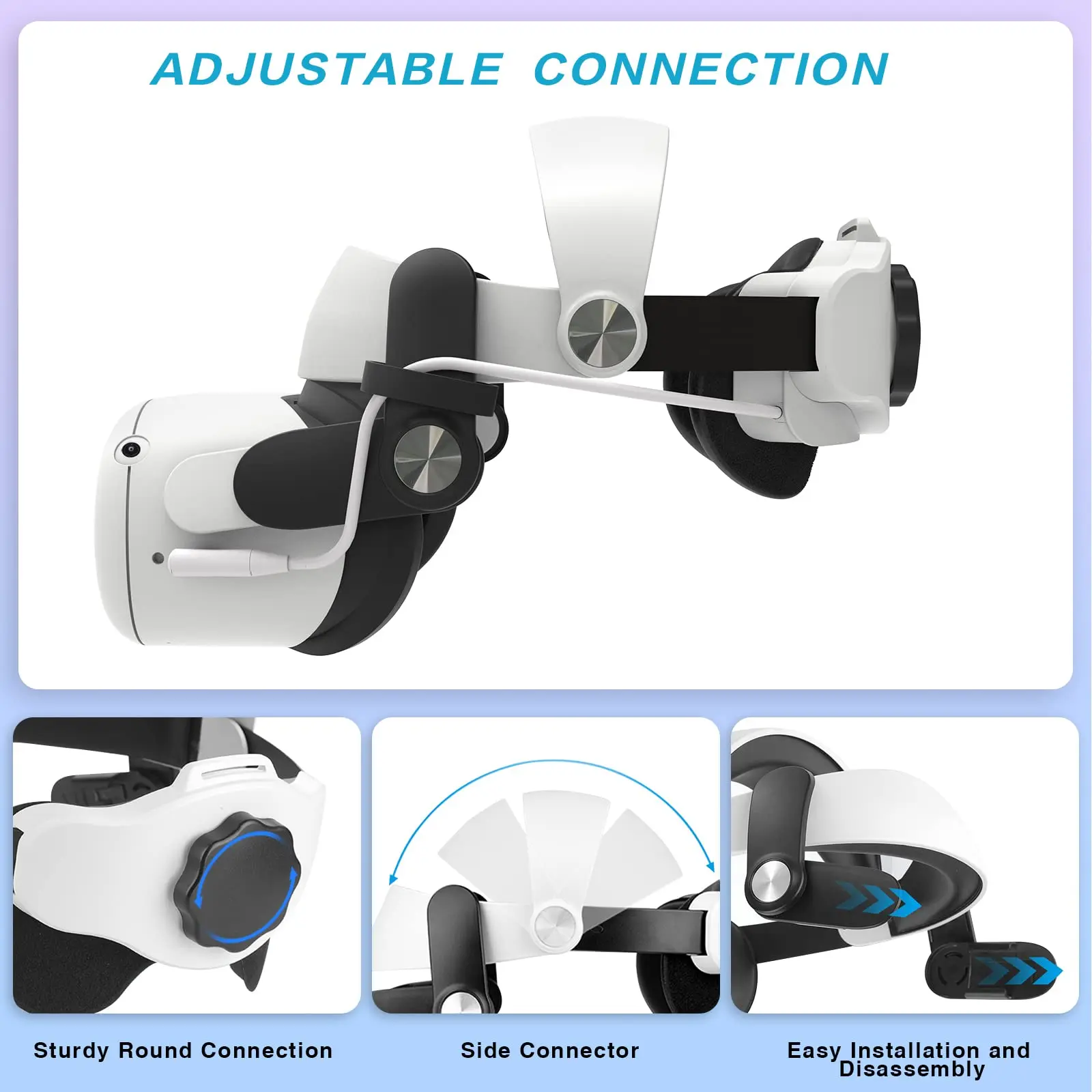 For Oculus Quest 2 VR Elite Strap With Battery 5200mAn Fast Charger Power Bank Halo Strap For Meta Oculus Quest 2 Accessories