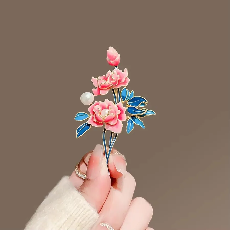 Flower Brooches Rose Peony Lily Iris for Women Men