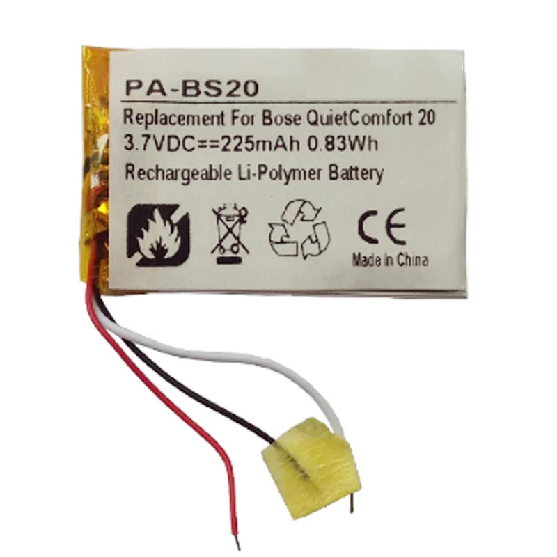 Batteria Sostitutiva Ai Polimeri Di Litio Da 225Mah Per Bose Qc20 Quietcomfort 20 Cuffie Bluetooth Wireless Muslimate 3.7V