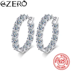 ALIZERO 2.6 Carat D Color Moissanite Earring 100% 925 Sterling Sliver Hoop Earrings for Women Wedding Party Top Quality Jewelry