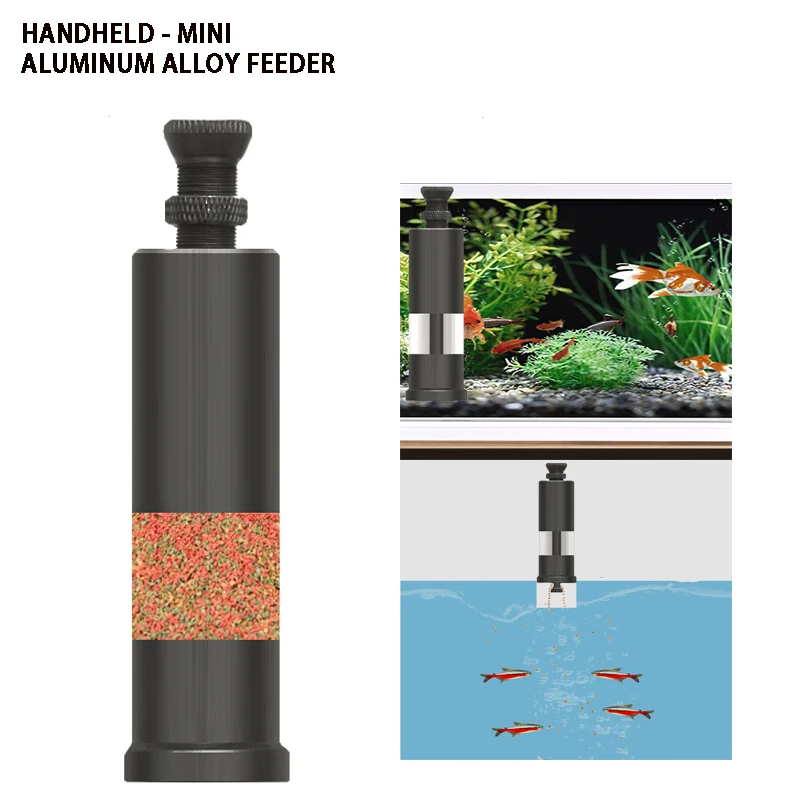 Fish Feeder Handheld Finger Pressure Aluminum Alloy DIY Feeder Mini Small Batch Fish Quantitative