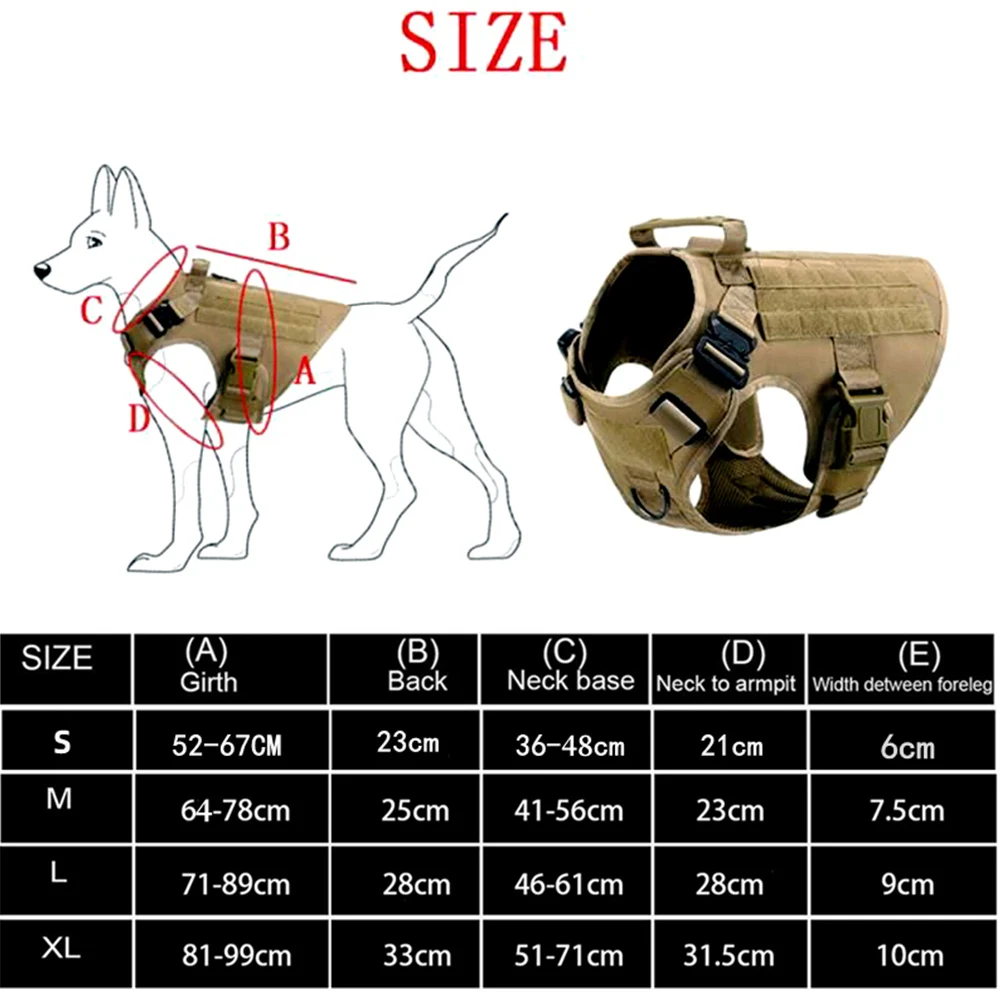 K9 Tactical Military Vest Pet German Shepherd Golden Retriever Tactical Training Dog Harness and Leash Set For All Breeds Dogs - Image 6