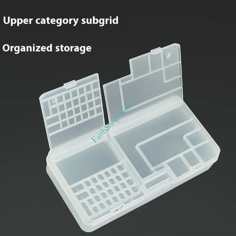 124e 중단 2Tier 트레이 도구 케이스 작은 부품을위한 투명 플라스틱 저장 용기