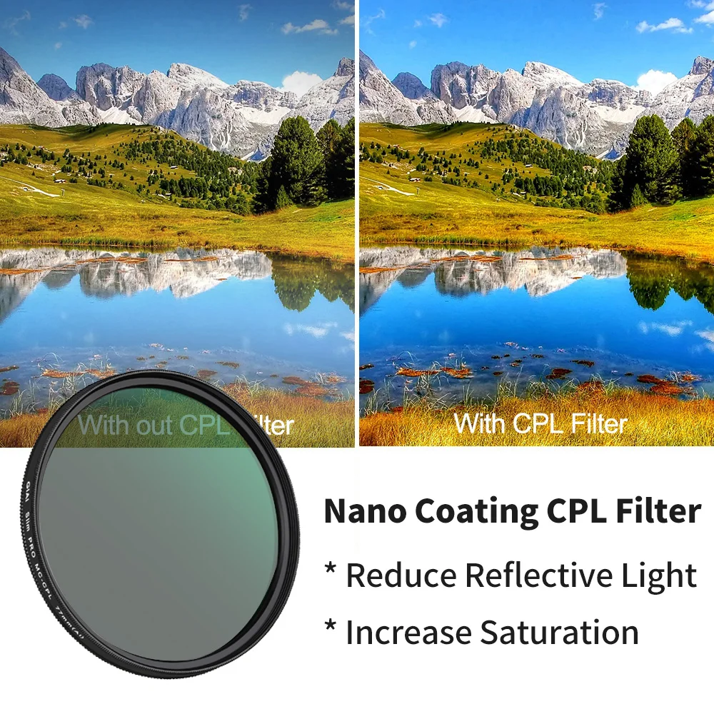 

GiAi 18-layer Coating CPL Filters High Definition Camera Polarising Lens 46mm 49mm 52mm 58mm 62mm 67mm 72mm 77mm 82mm