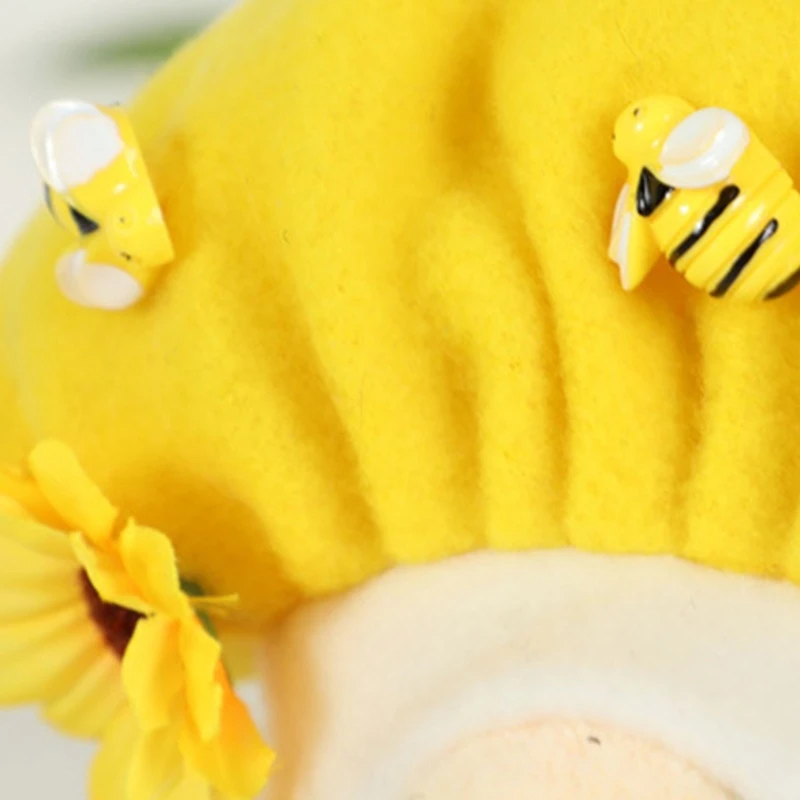 Honeybee Festival Gnome for Doll Shelf Tiered Tray Ornament Elf Dwarf for Home Farmhouse Kitchen Dining Table Decoration