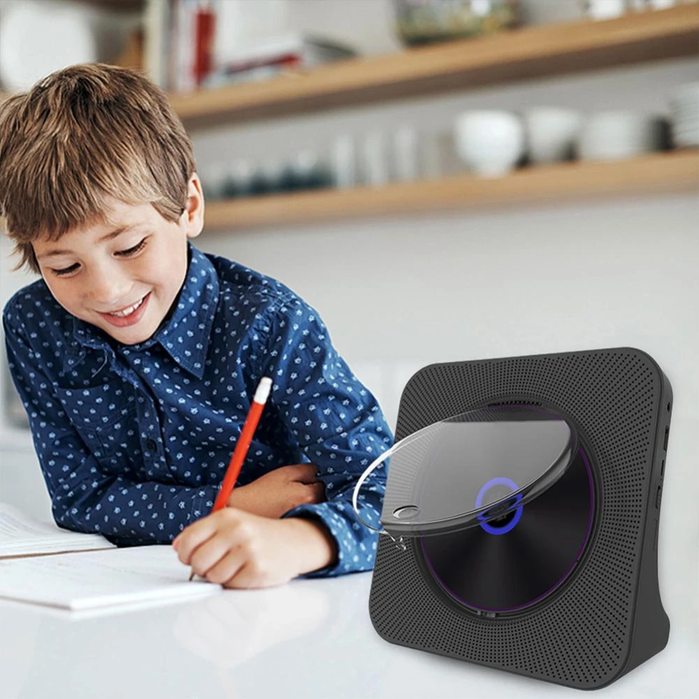 Home CD Player Bluetooth-compatible Fm Radio Wall Mountable Retro Portable Audio Music Disc Album Player for Phone Tablet Hot