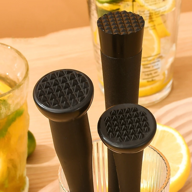 Cocktail Muddler Professional Stainless Steel Ice Pestle With Grooved Spiky Nylon Head For Muddle & Mix Homemade Drinks Mojito bar tools