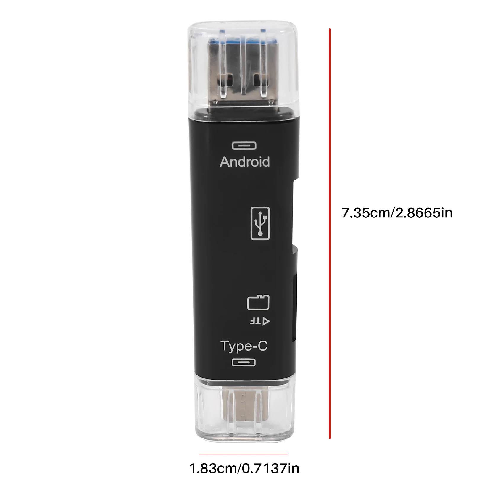 AEE9-5-In-1 다기능 OTG 카드 리더기 마이크로 SD / SD 카드 / USB 리더기 지원 TF 안드로이드 타입-C 휴대폰 / 컴퓨터 / 타입-C