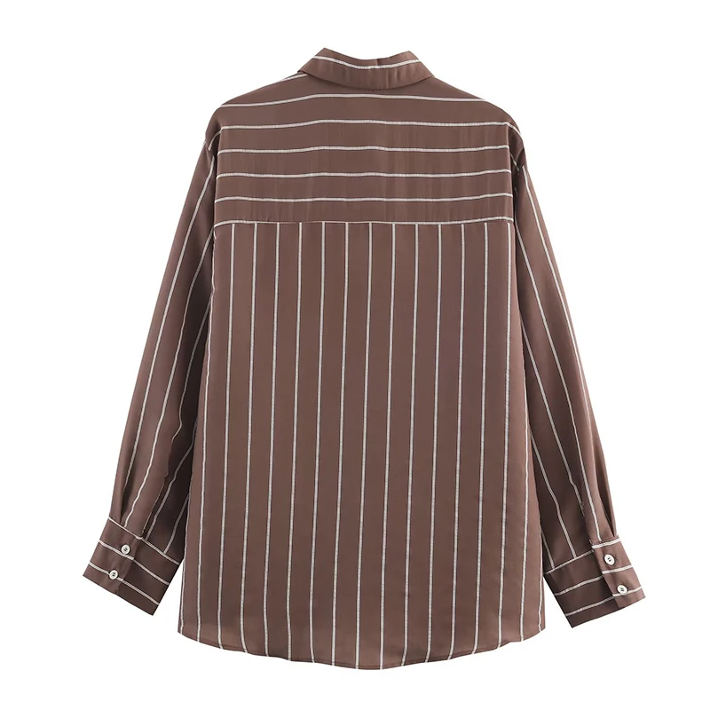 Chic Fashion Stripe Shirts for Women 2026 New Spring Long Sleeve Pockets Women's Streetwear Casual Shirt And Blouse Top ﻿