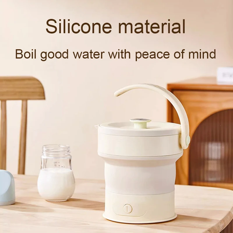110V/220V Portable Travel Folding Electric Kettle Silicone Hot Water Heater Teapot Foldable Camping Coffee Boiler Milk Warmer