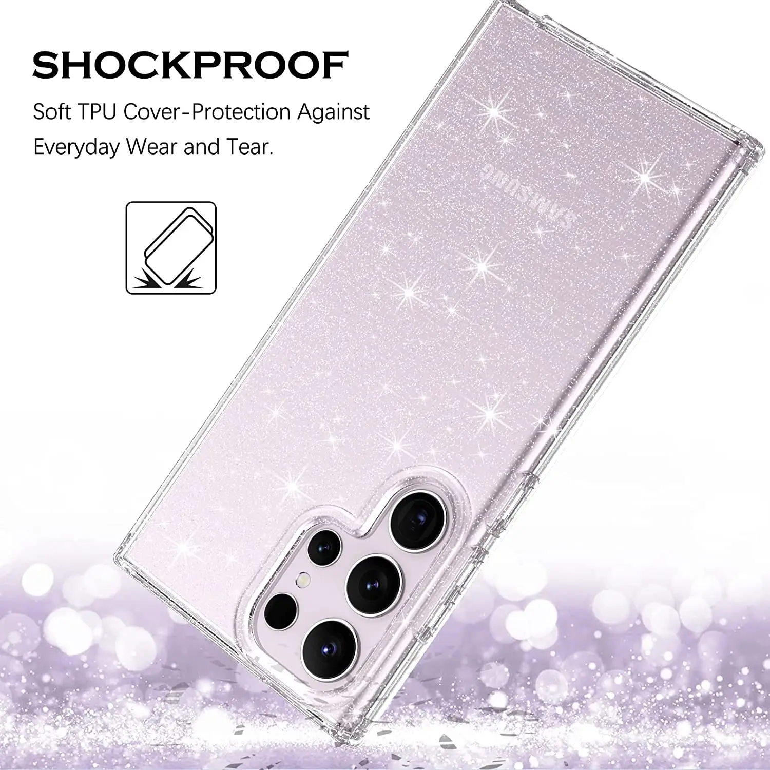 Sparkling Clear Glitter Phone Cover