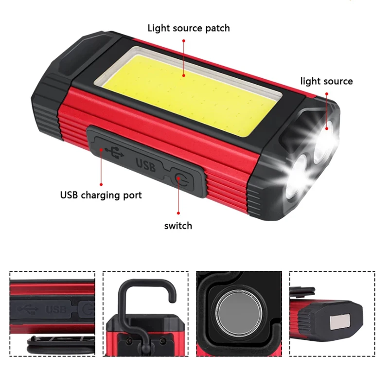Lampe Torche LED Utilitaire LUXPRO - 537 Lumens - Aimantée - Multifonction