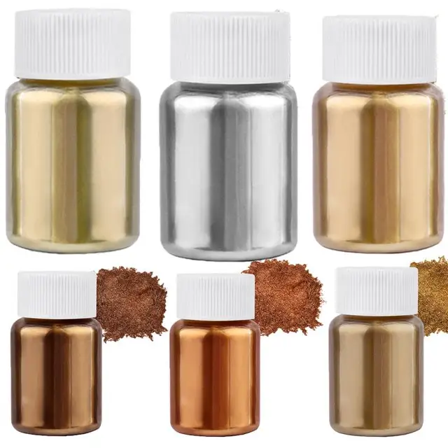 Mirror Metallic Gold Silver Color Pearl Powder 20ml DIY Resin Epoxy Colorant Glitter Color Jewelry Eye Shadow Making Accessories