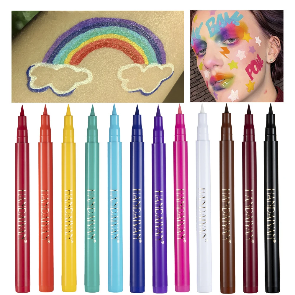 

12 Color Liquid Eyeliner Pen Set Waterproof Long Lasting Matte Colored Eye Liner Cosmetic Quick Dry Pencil Pigment Liner Makeup
