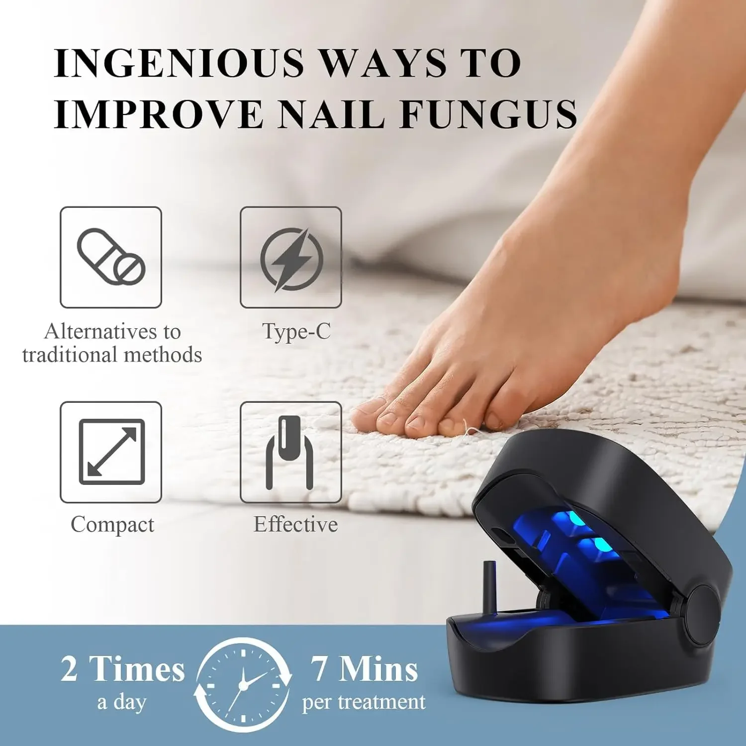 Nail Fungus Remover Laser Therapy Pen Nail Fungus Treatment Laser Device For Cleaning Onychomycosis USB Charge Anti Fungal Repair Damaged Discolored Thick Fingernails