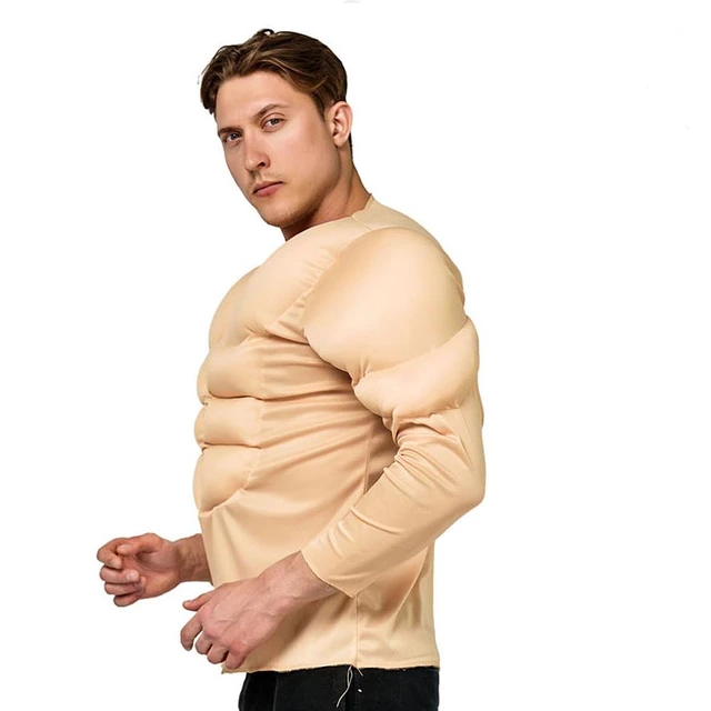 Adult Men's Muscle T-Shirt Halloween Costume Boys Fake Muscle Suit Funny  Superhero Funny Dress Up Children's Cosplay Costume Top - AliExpress