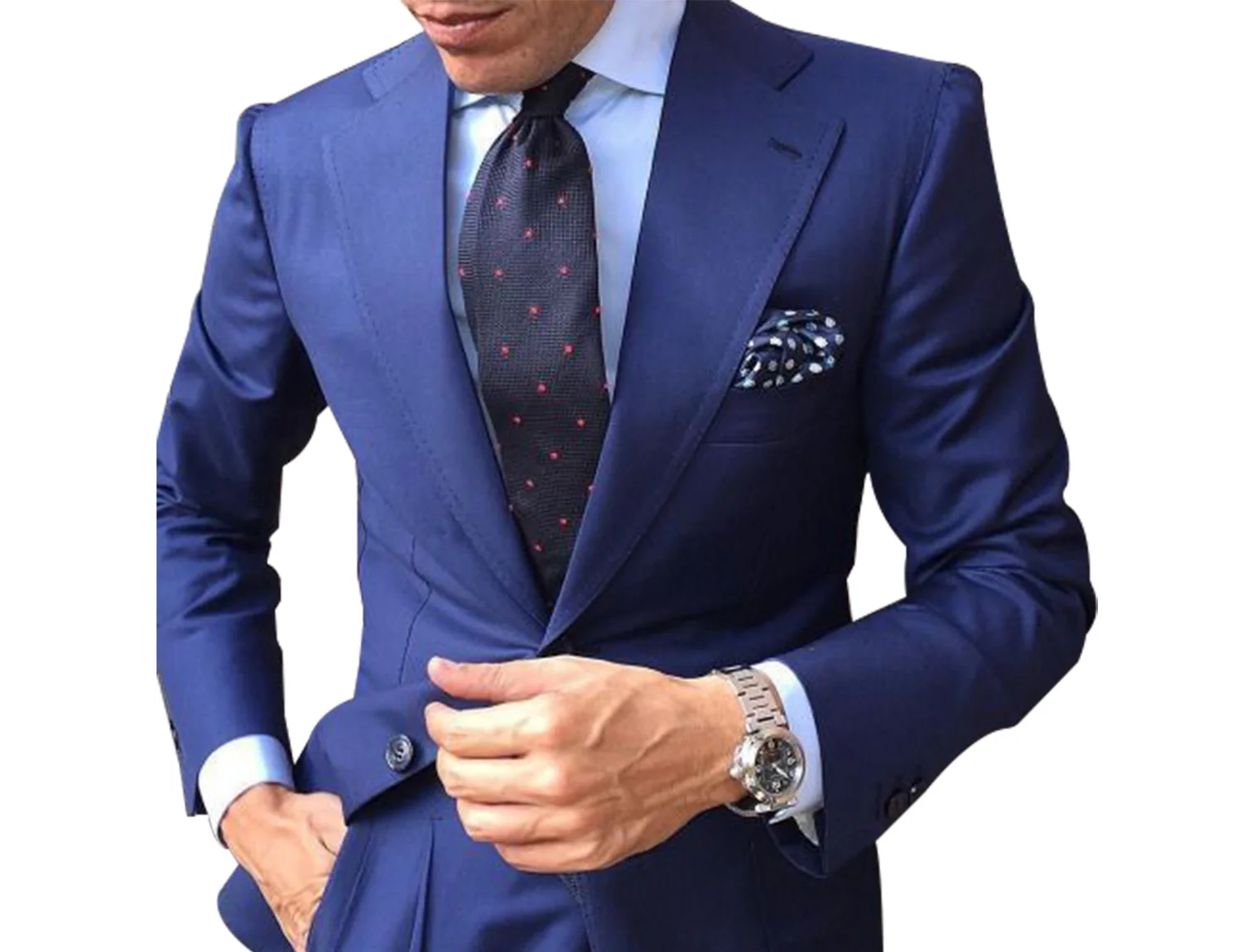 

Men's Suit Jacket Slim Blazer Notch Lapel Two Button Formal Coat Business Office Casual