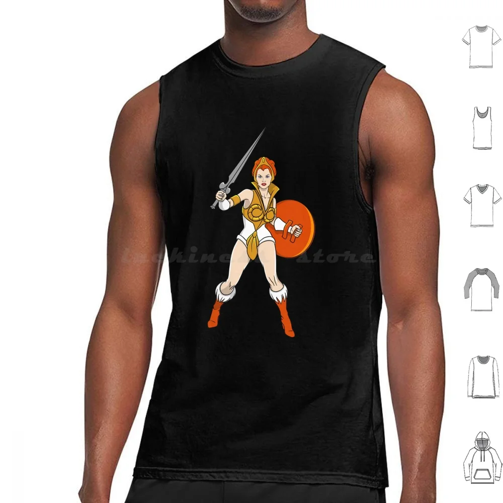 Potente Donna Canotte Gilet Senza Maniche He Man Heman Masters Of The Universe Motu Manatarms Teela Skeletor Greyskull Cringer