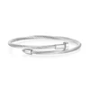 Clssic Stainless Steel Nail Bangle Bracelet for Men Women Punk Style Metal Geometric Rivet Charms Bangle Wrist Jewelry 5