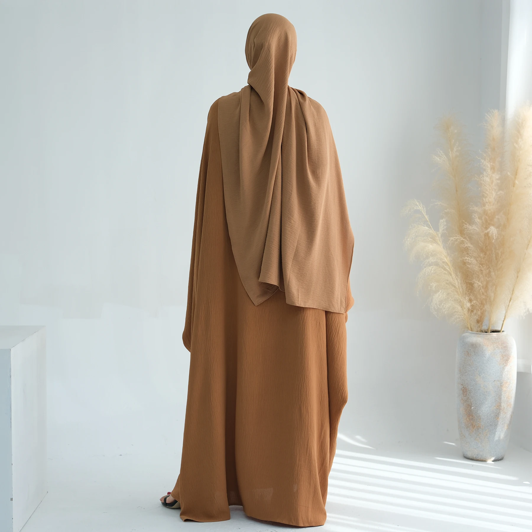 عباية جيدة التهوية للنساء المسلمات ، عباية متواضعة ، كم جناح الخفاش ، مقاس كبير ، تقليدي ، بوليستر ، ملابس دبي ، جديدة