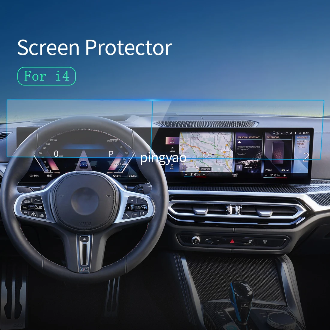 

Автомобильные наклейки, защита экрана Carplay для BMW I4 2023, навигатор, Аксессуары для автомобилей