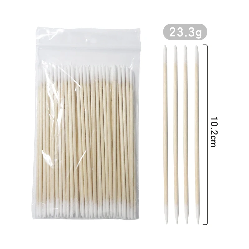 100 stücke 7,2/10,2 cm Baumwolle Pinsel Tupfer Fusselfrei Micro Holz Make-Up Wimpern Kleber Entfernen Werkzeuge Wimpern verlängerung Kosmetische Einweg – Detail 4
