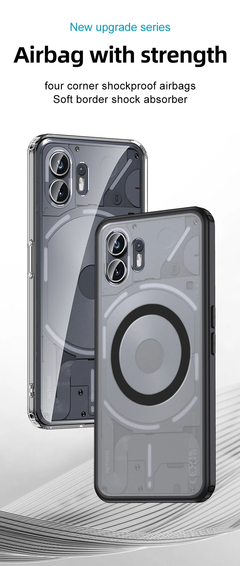 For Nothing Phone 2 1 Case Airbags Shockproof Magnetic Wireless Charging Case Shell For Nothing Phone2 Phone1 Protection Cover
