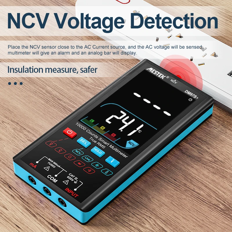 Digital Multimeter AC/DC Current Tester Electric Measurement 9999 Count NCV Temperature Measure