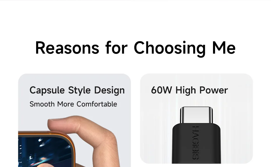 Hagibis USB-C Right-Angle Short Cable 60W