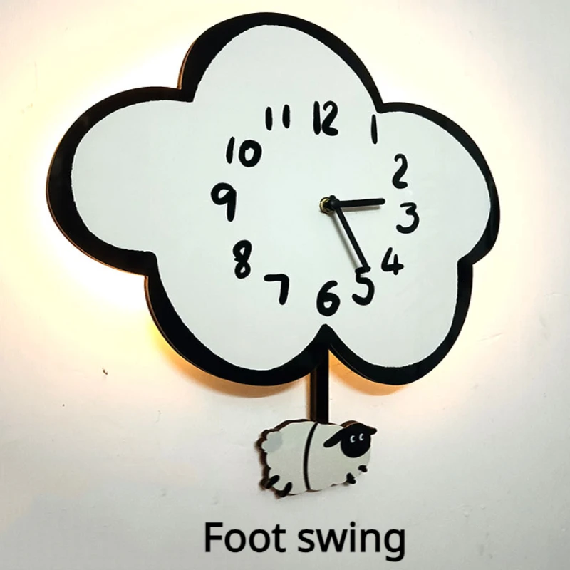 ضوء يتأرجح ساعة الحائط سحابة ، الكرتون كتم الصوت ، غرفة المعيشة ، غرفة الأطفال ، ديكور المنزل