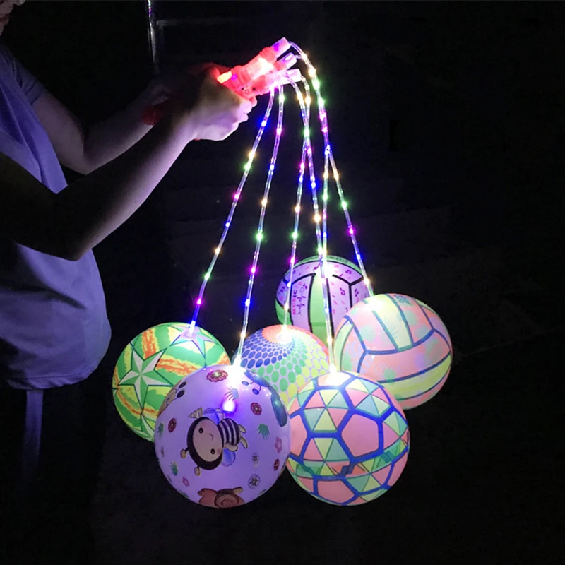 

Novelty Luminous Bobo Ball Inflatable Toys Flash Chain Bouncy Ball Funny Outdoor Sports Kids Juguetes