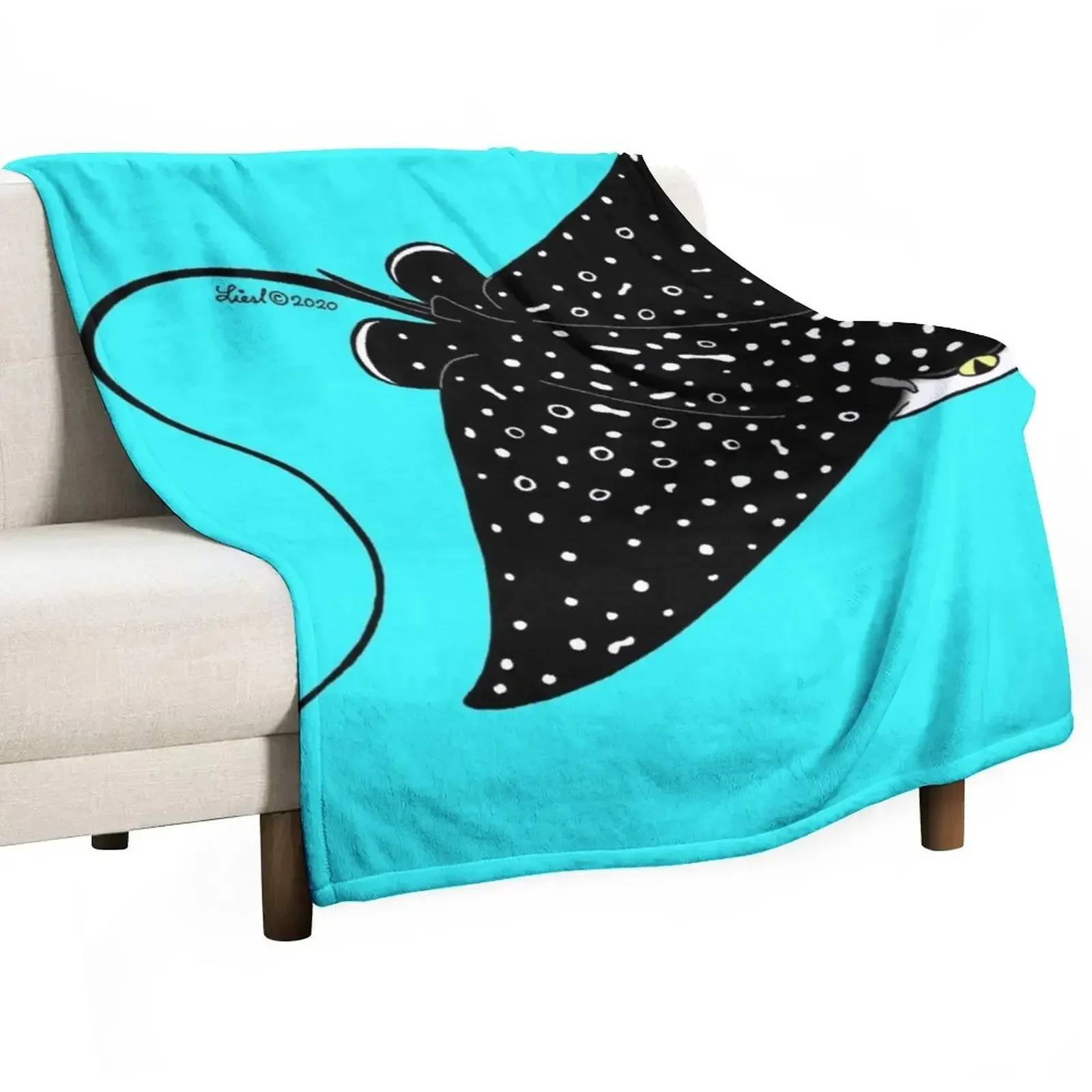 

Spotted Eagle Ray Pup Throw Blanket Flannels Luxury Throw Hair Blankets