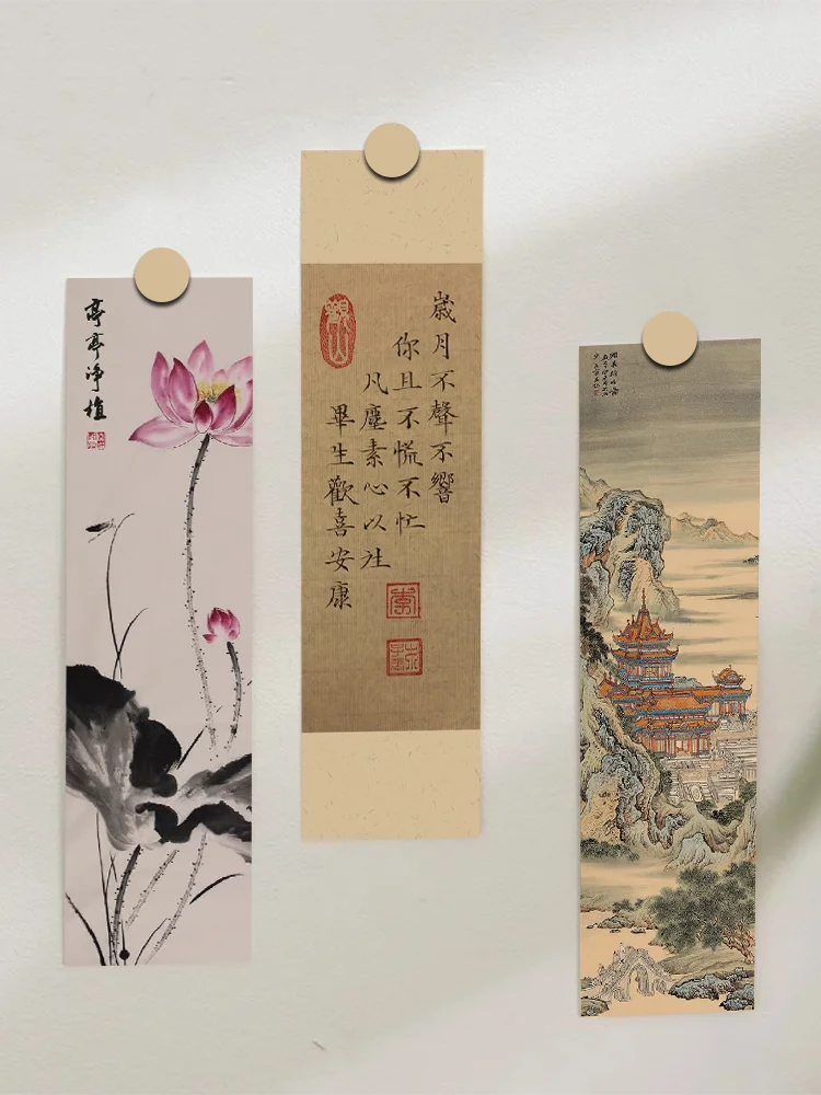 30-Piece Set of Classical Chinese Ink Painting Bookmarks