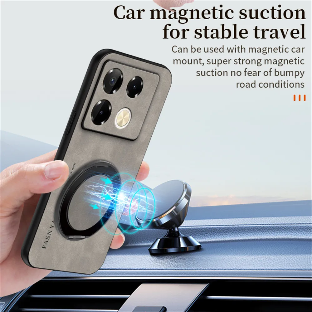 Luxury Sheepskin Magnetic Leather Phone Case with Stand and Shockproof Back Cover