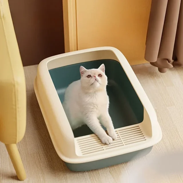 Anti-Splash Small Cat Bedpan - Pet Sandbox & Kitten Tray Design Practical Cats Toilet with Easy Cleaning Must-Have Cat Supplies 4