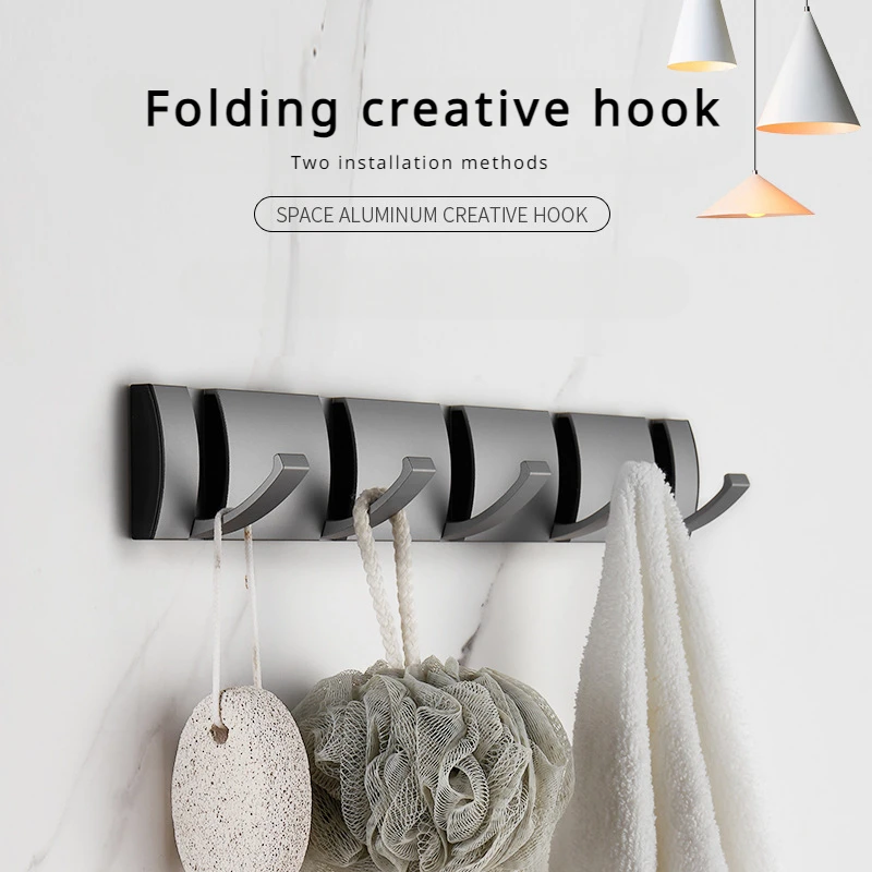 ตะขออลูมิเนียมพื้นที่สำหรับใช้ในครัวเรือนอเนกประสงค์พับเก็บได้ 1