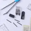 1 Set 2mm Compass Core Replacement Pencil Lead Stationery with Pencil Sharpener for Students Drafting Tools Compasses Tool 6