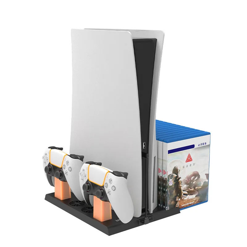 For PS5 Controller Charger Consoles Vertical Cooling Fans Stand Charging Station for PS5 Disc/Digital Version HBP-376