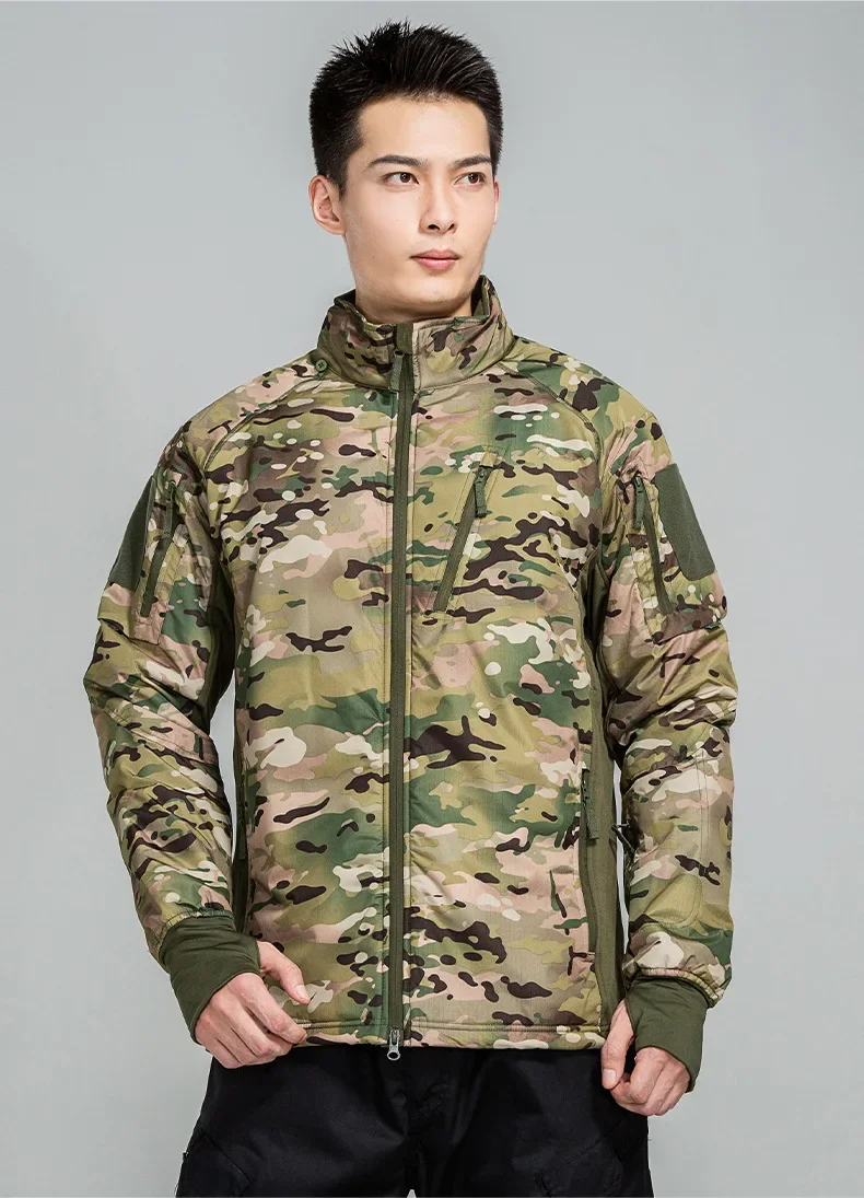Men's Camouflage Tactical Jacket Windbreaker Hooded Fleece Coat Outdoor Winter Waterproof Soft Shell Hoodies Hunting Clothes