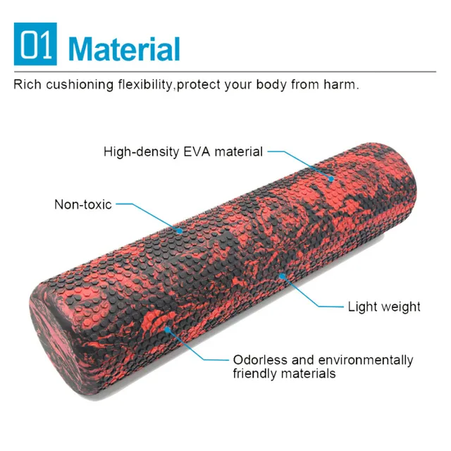 Quality 60/45/30cm Yoga Column Yoga Block Pilates Eva Foam Roller Massage Roller Muscle Tissue Fitness Gym Yoga Pilates Sports 4