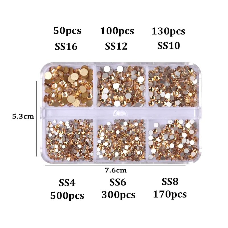 Colorful Non-Hotfix Rhinestones - Flatback Decorative Glass Crystals
