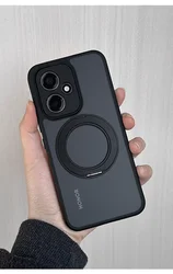Huawei Honor Protective Case with Magnetic Ring Stand - Hard Back Cover - Honor 400 Smart 5G (Black)