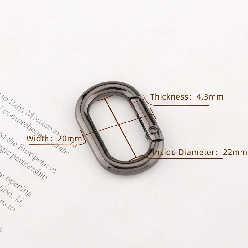 5 Teile/los Metall Oval Karabiner Verschluss Clip Snap Haken Frühling Zu Öffnende Schlüsselring DIY Anhänger Stecker Hund Kette Schnalle Tasche Karabiner – Detail 1