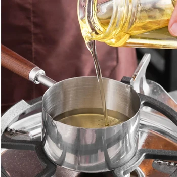 304 Stainless Steel Mini Soup Pot Oil Pan Pots for Cooking Mini Small Saucepan for Making Sauces Heating Milk Kitchen