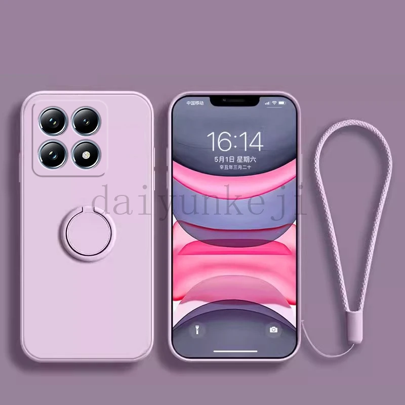 Silicone Soft Phone Case with Holder and Screen Protector Hydrogel Film