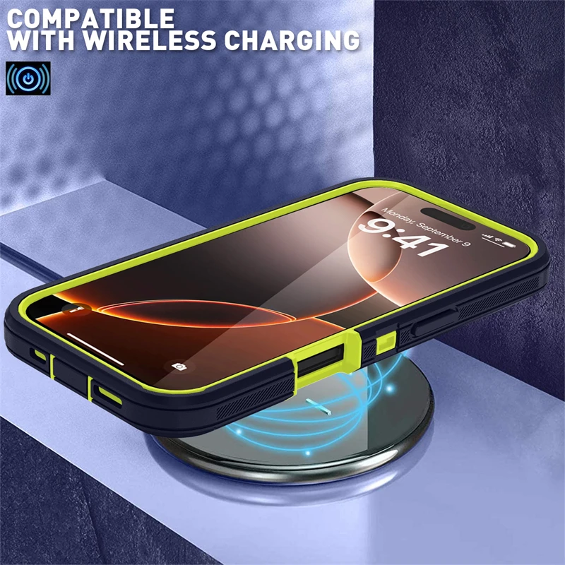Rugged Shockproof Phone Case with Bracket and TPU Cover