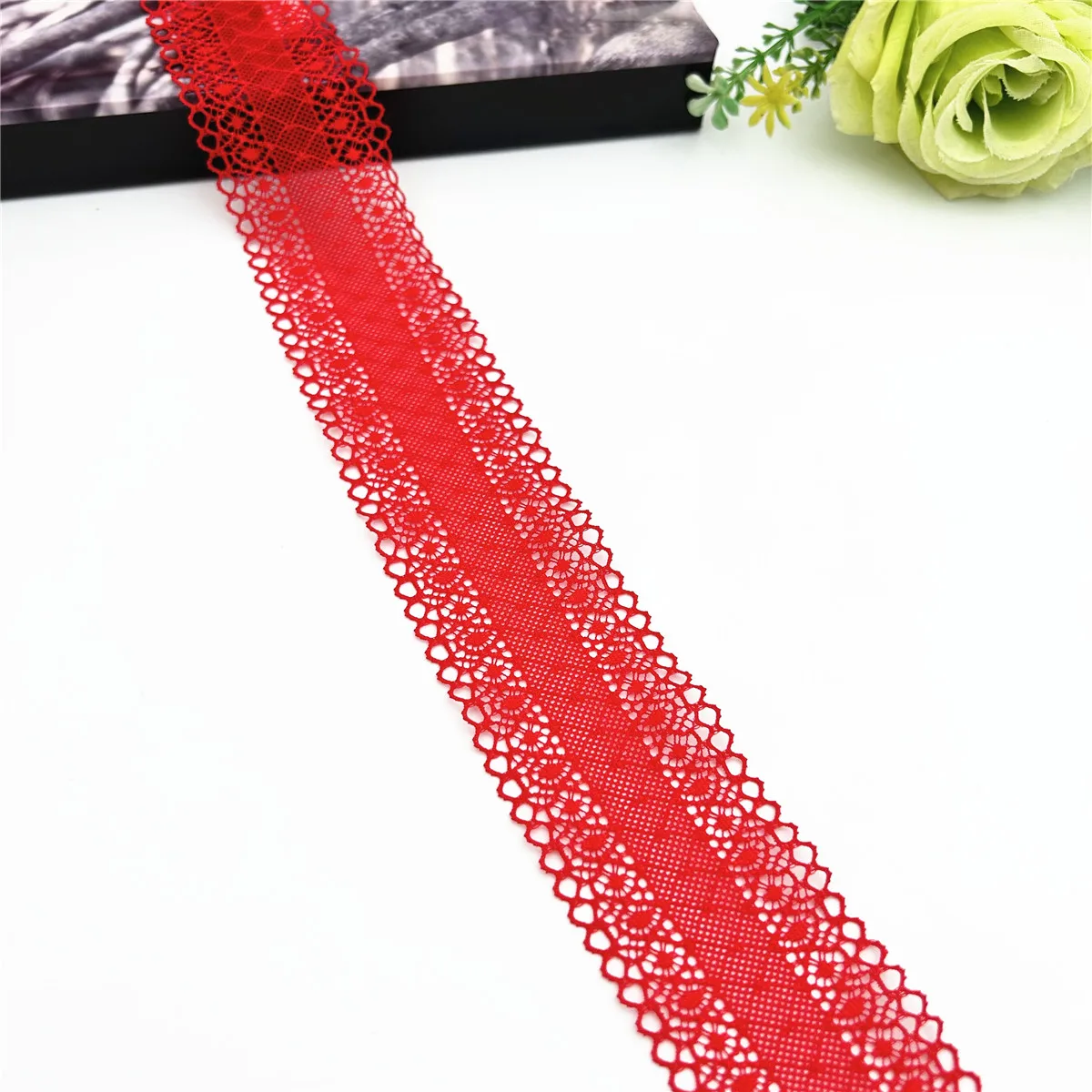 6Y/Lot Width 4cm Red Elastic Shoulder Belt Strap Underwear Elastic Lace Trim For Lingerie Clothing Accessories Sewing 1