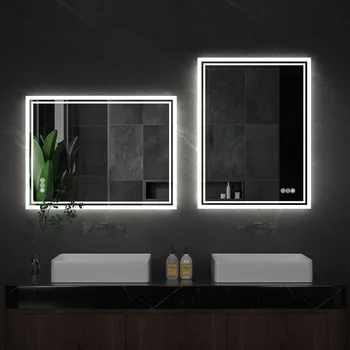 LUVODI 28x36 inch Illuminate Backlit Bathroom Mirror with Light Dimmable Defog Wall-mounted Bath Shower Mirror 1