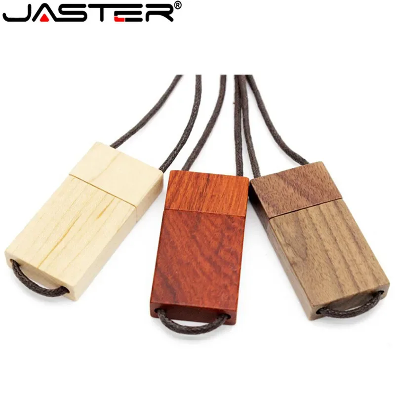 JASTER 매는 밧줄 나무 USB 플래시 드라이브 레드 우드 Pendrive 4GB 8GB 16GB 32GB 64GB 대나무 메모리 스틱 로고 조각 결혼 선물